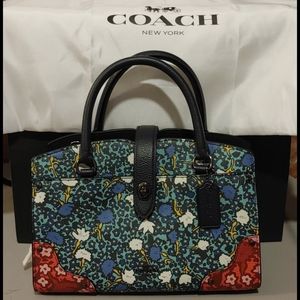 COACH Blue Multi Floral Mercer 24 Satchel MCA